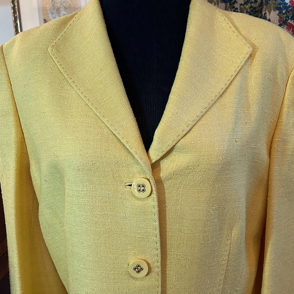 Carlisle Yellow Silk Jacket Size 14 - Picture 2 of 6